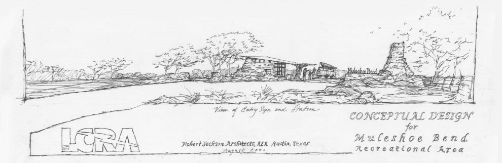Lcra Muleshoe Bend Sketch Blackandwhite